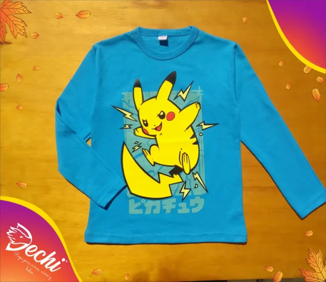 Ropa para niño remera nene pikachu azul
