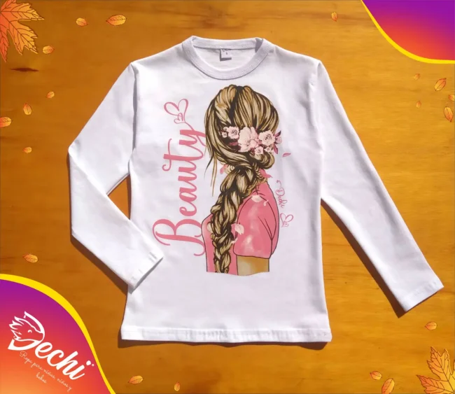 Ropa para niña remera nena chica con trenza blanco fabrica mayorista