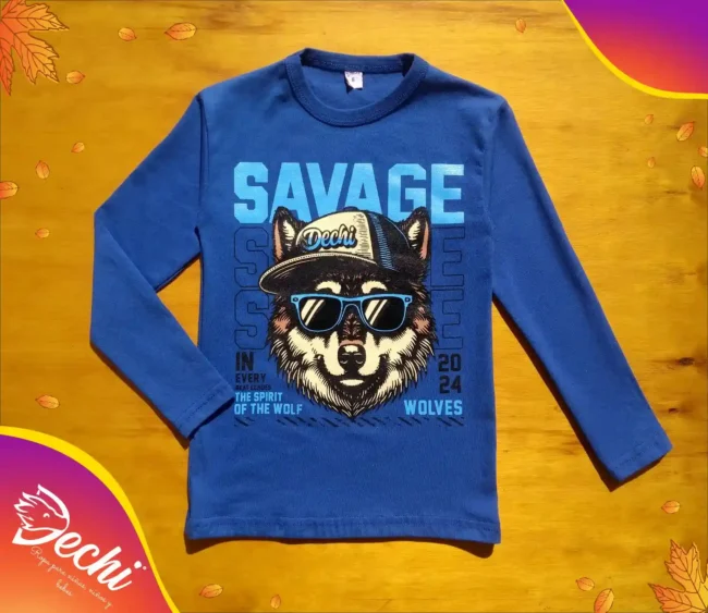 Ropa para niño remera nene lobo azul fabrica mayorista