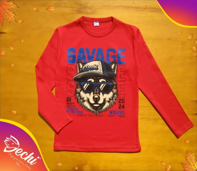 Ropa para niño remera nene lobo rojo fabrica mayorista