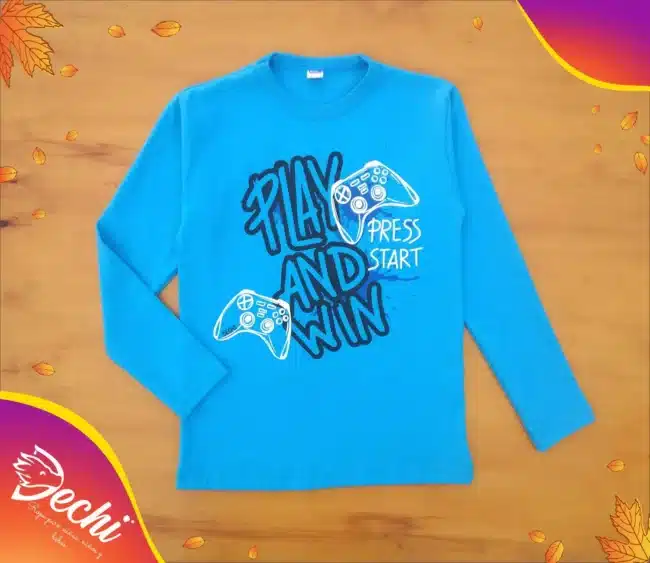 Ropa para niños y niñas remera de nene manga larga azul gamer