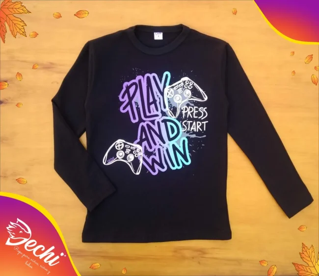 Ropa para niños y niñas remera de nene manga larga negro 2 gamer