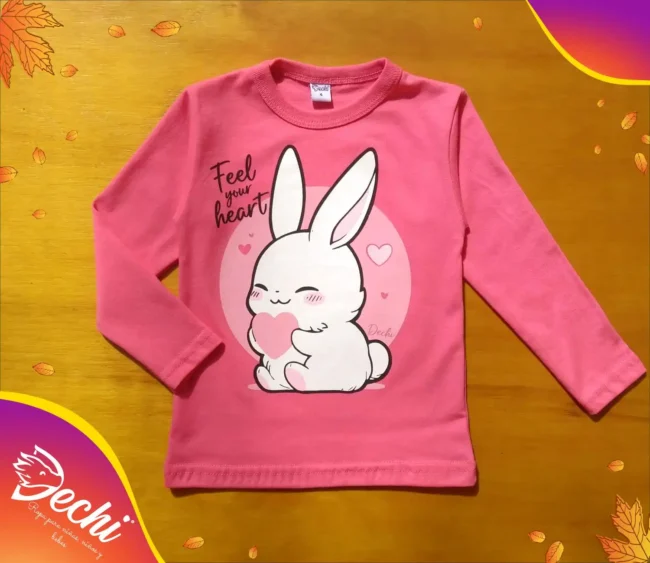 Ropa para bebe remera niña conejita rosa chicle fabrica mayorista