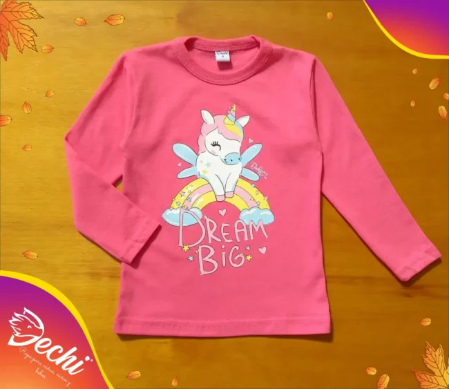 Ropa para bebe remera niña unicornio rosa chicle fabrica mayorista