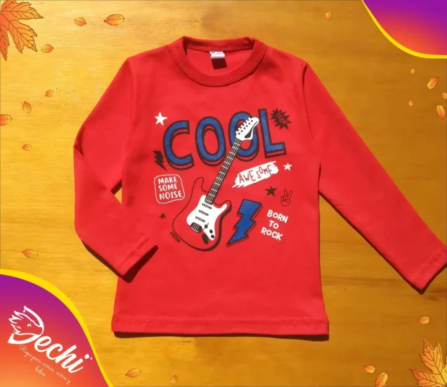 Ropa para bebe remera niño guitarra rojo fabrica mayorista