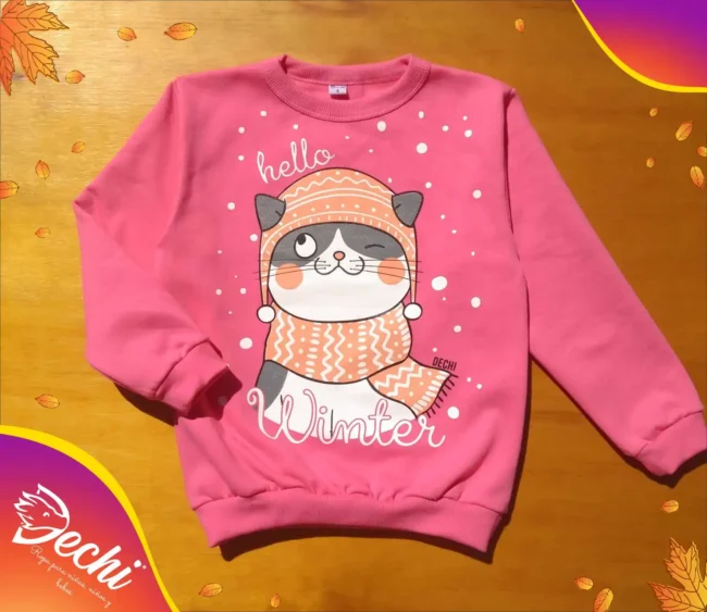 ropa para niñas nena buzo gatito winter glitter rosa chicle invierno 2024 Fabrica mayorista