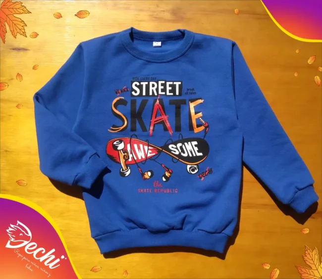 ropa para niños nene buzo skate awesome azul invierno 2024 Fabrica mayorista