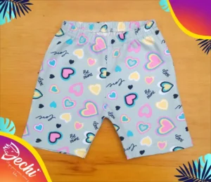 biker gris corazones calza short ropa para niña