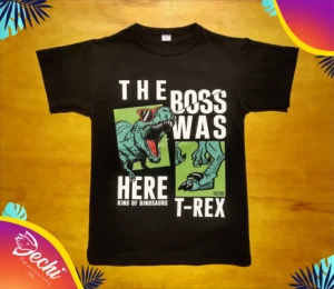 fabrica mayorista Remera dino boss negro ropa para niños