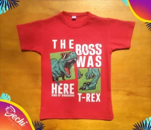 fabrica mayorista Remera dino boss roja ropa para niños