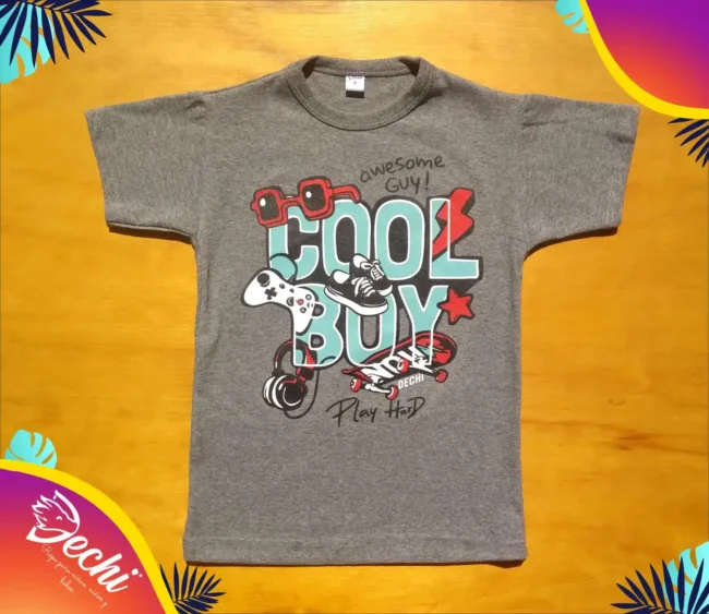 fabrica mayorista Remera skate cool boy gris ropa para niños