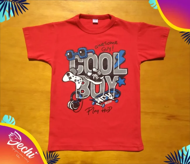 fabrica mayorista Remera skate cool boy rojo ropa para niños