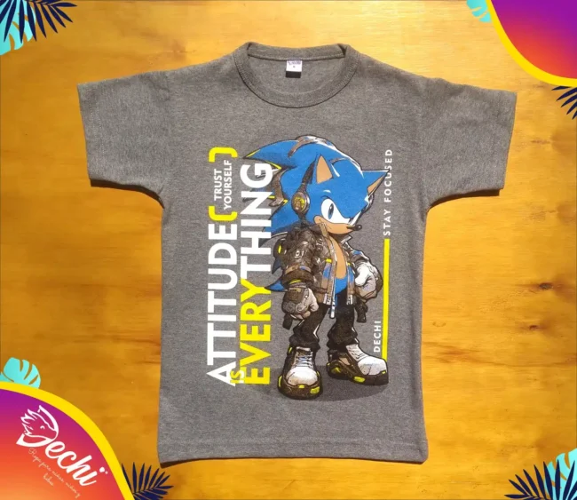 fabrica mayorista Remera sonic gris ropa para niños