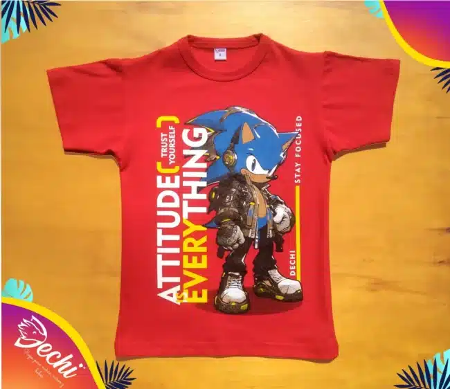 fabrica mayorista Remera sonic roja ropa para niños