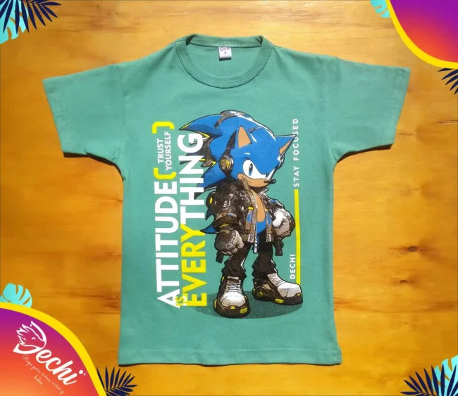 fabrica mayorista Remera sonic verde ropa para niños