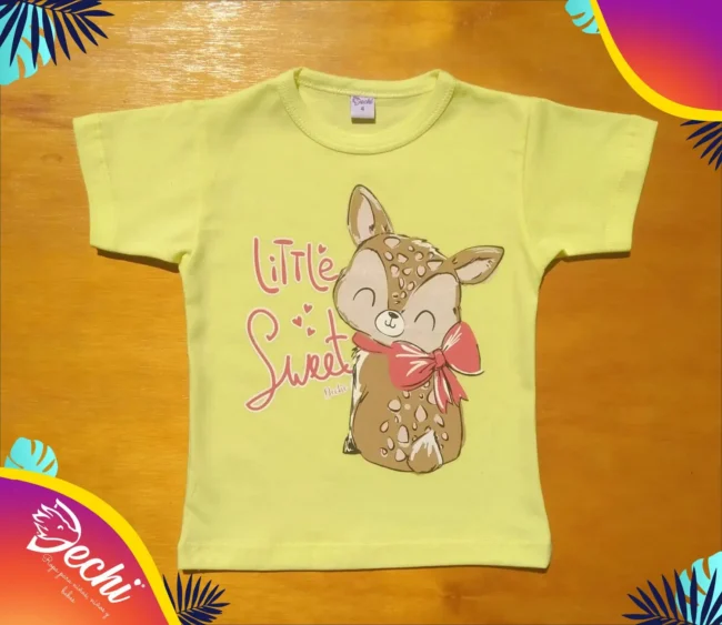 remera de bebe por mayor amarillo ciervo tierno