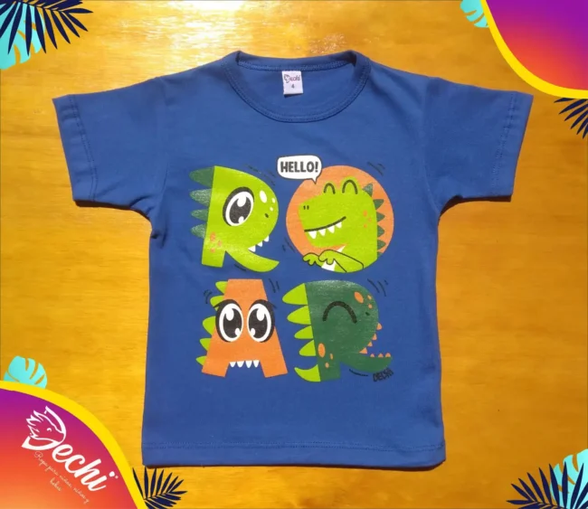 remera de bebe por mayor dinosaurio roar azul fabrica mayorista con envíos