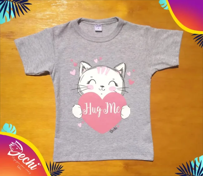 remera de bebe por mayor gatita corazon gris fabrica mayorista con envíos