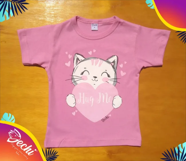 remera de bebe por mayor gatita corazon rosa fabrica mayorista con envíos