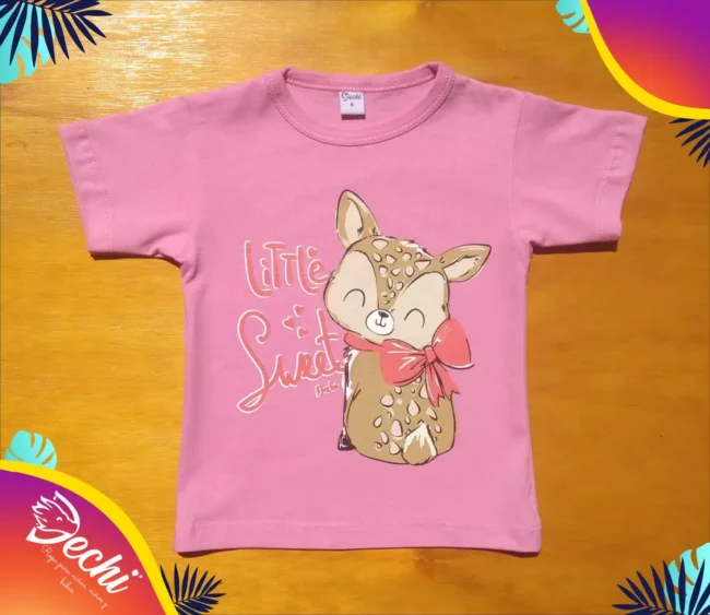 remera de bebe por mayor rosa claro ciervo tierno