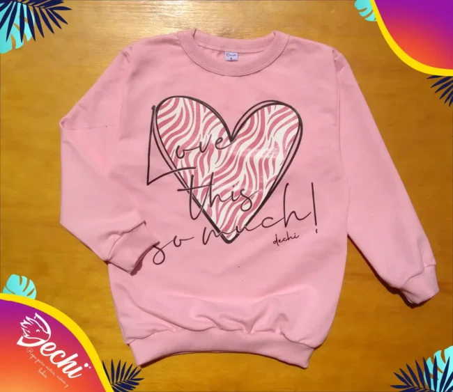 Buzo rustico verano corazon animal print Rosa Fabrica mayorista ropa para niños niñas y bebes