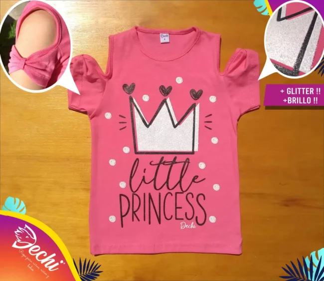 fabrica mayorista Remera corona rosa ropa para niños y niñas