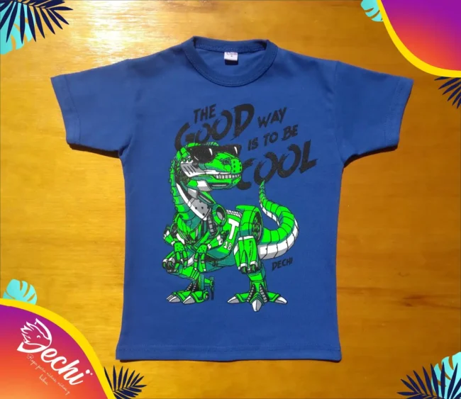 fabrica mayorista Remera dino robot azul ropa para niños