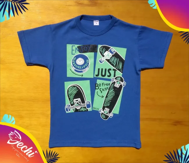 fabrica mayorista Remera skate azul ropa para niños