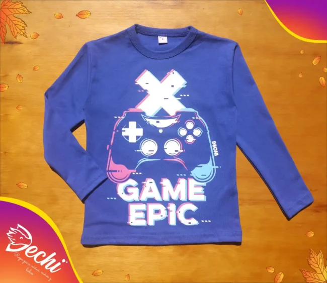Ropa para niño remera nene epic game azul fabrica mayorista