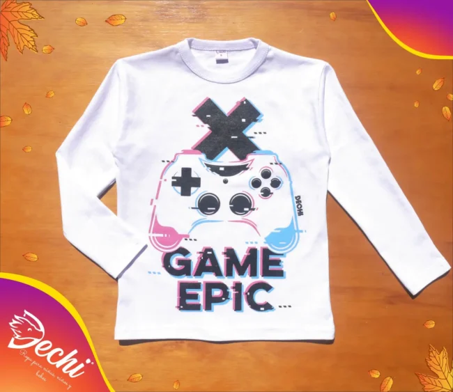 Ropa para niño remera nene epic game blanco fabrica mayorista