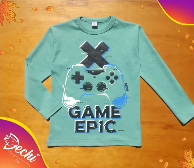 Ropa para niño remera nene epic game verde fabrica mayorista