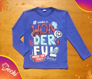 Ropa para niño remera nene wonderful azul fabrica mayorista
