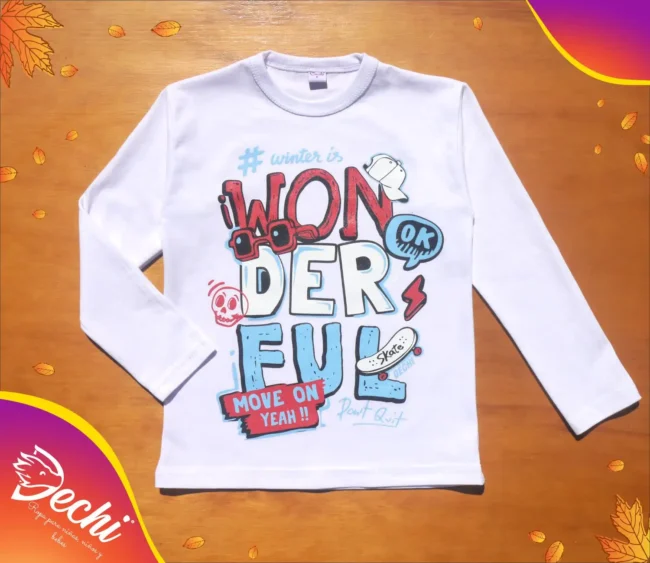 Ropa para niño remera nene wonderful blanco fabrica mayorista