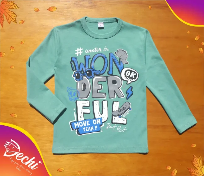 Ropa para niño remera nene wonderful verde fabrica mayorista
