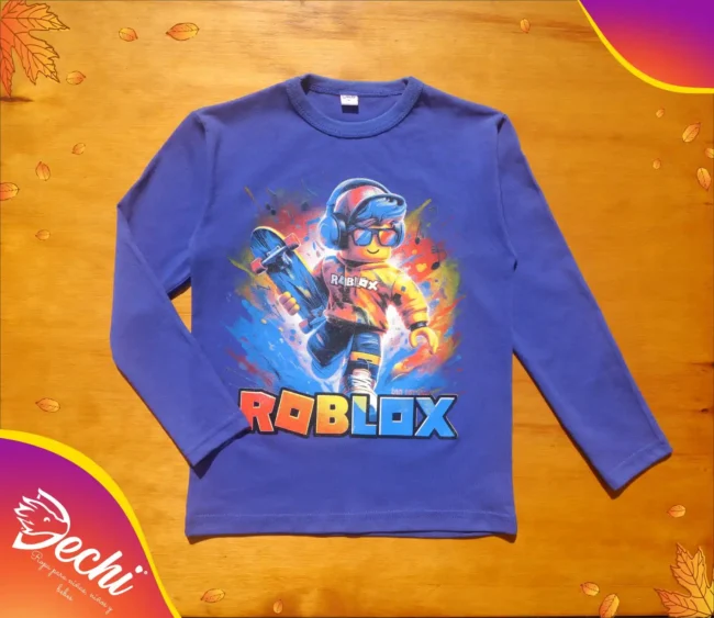 Ropa para niño remera nene roblx azul fabrica mayorista 2025 2