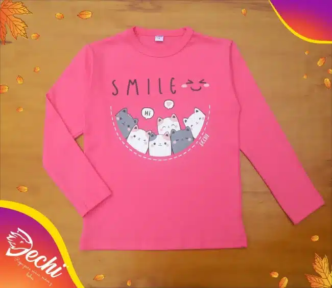 Ropa remera para niña o chicas gatos circulo rosa fabrica mayorista