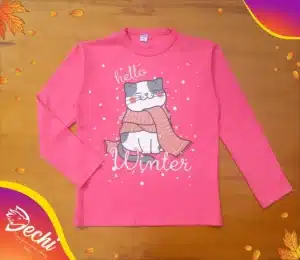Ropa remera para niña o chicas hello winter nieve rosa 2 fabrica mayorista