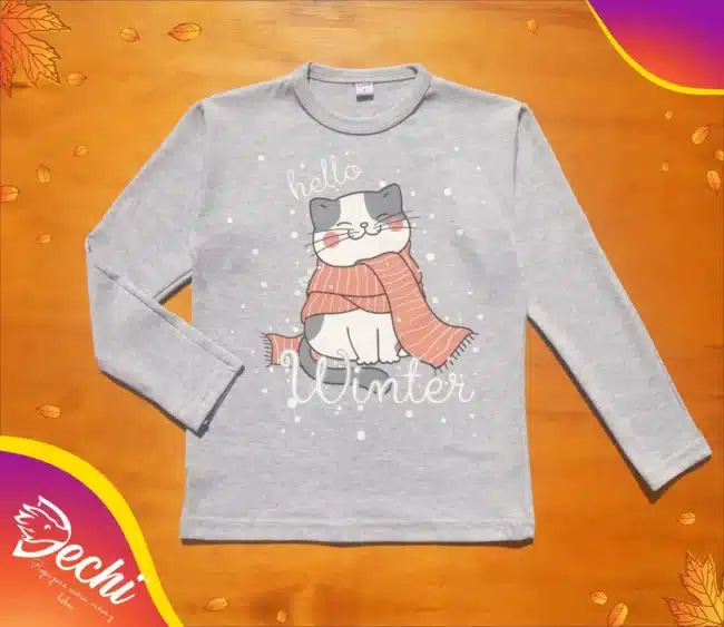 Ropa remera para niña o chicas hello winter nieve rosa fabrica mayorista