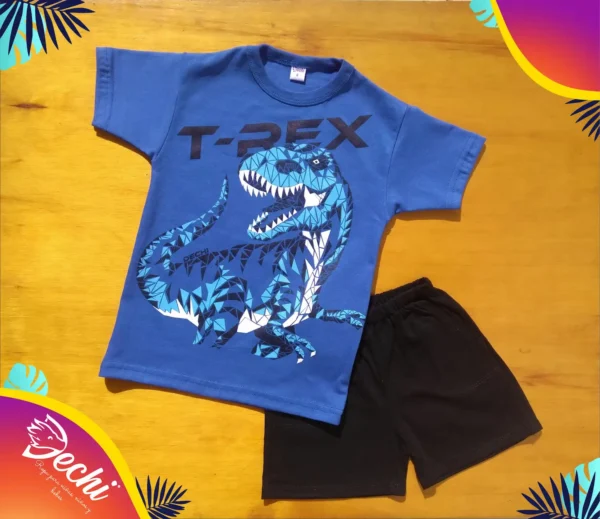 Remera Dinosaurio geometrico MC