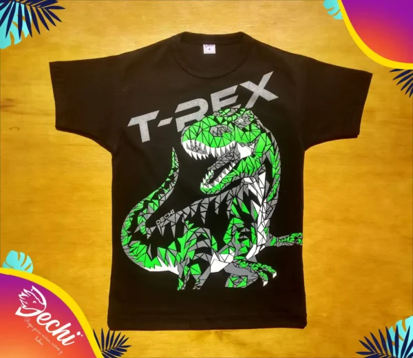 Remera Dinosaurio geometrico MC