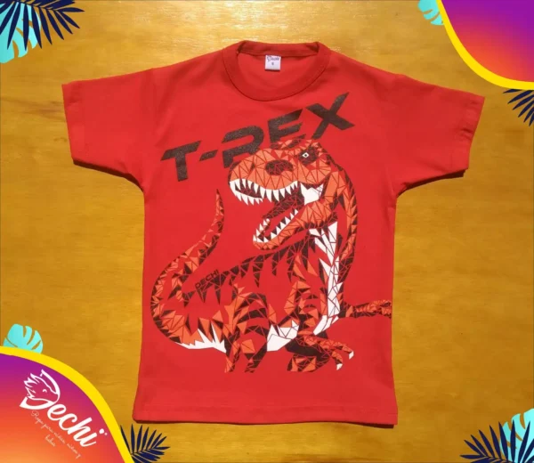 Remera Dinosaurio geometrico MC