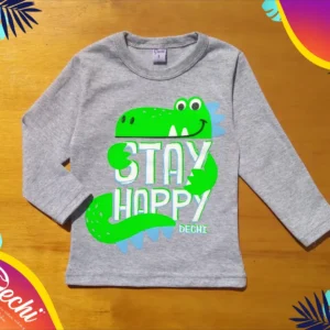 Remera dinosaurio stay happy ML