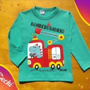 Remera dino bombero bebe ML