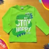 Remera dinosaurio stay happy ML
