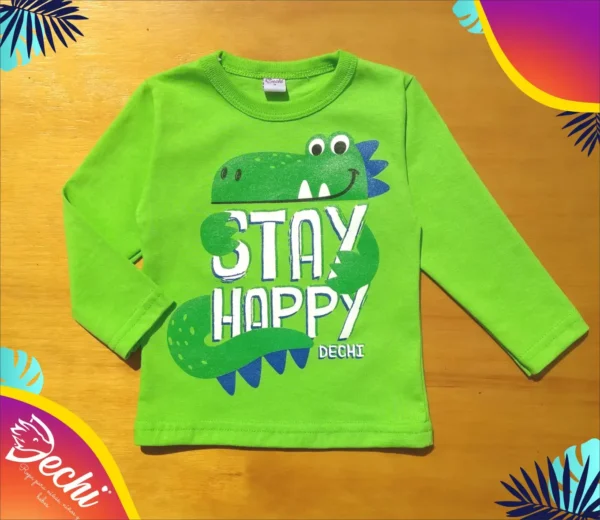 Remera dinosaurio stay happy ML