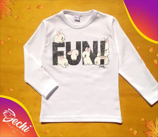 Remera FUN conejitos Bebe CON BRILLO! ML