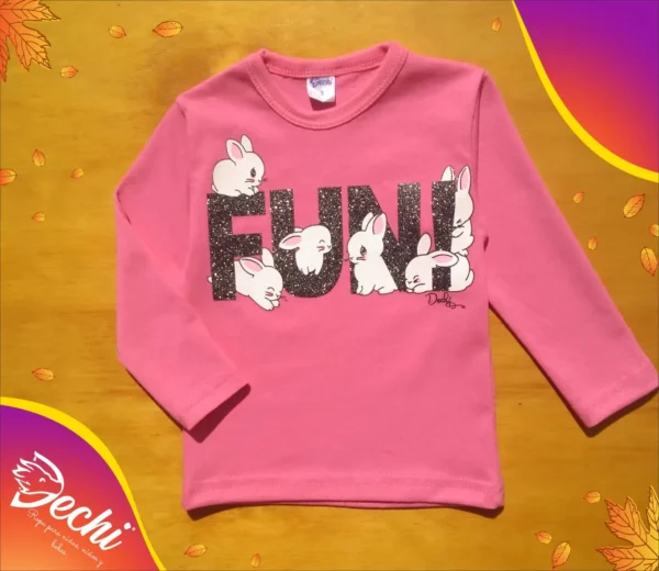 Remera FUN conejitos Bebe CON BRILLO! ML