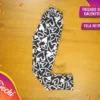 Calza Termica Negra con corazones (retro frizado soft)