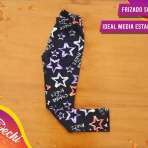 Calza Negra con estrellas media-estación (frizado soft)