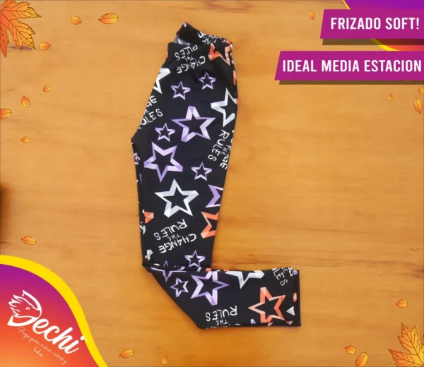 Calza Negra con estrellas media-estación (frizado soft)